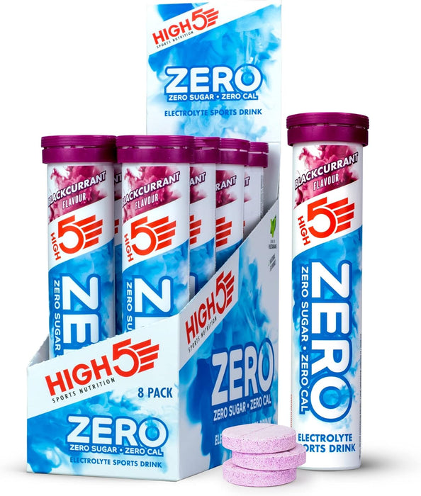 HIGH5 Zero Electrolyte Hydration Tablets Added Vitamin C (20 Count (Pack of 8)) - Blackcurrant - Hydration Tablets at MySupplementShop by High 5