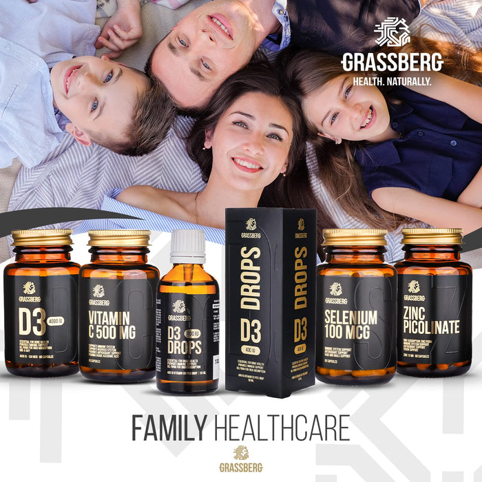 Grassberg Vitamin D3 Drops, 400IU - 50 ml. - Sports Supplements at MySupplementShop by Grassberg