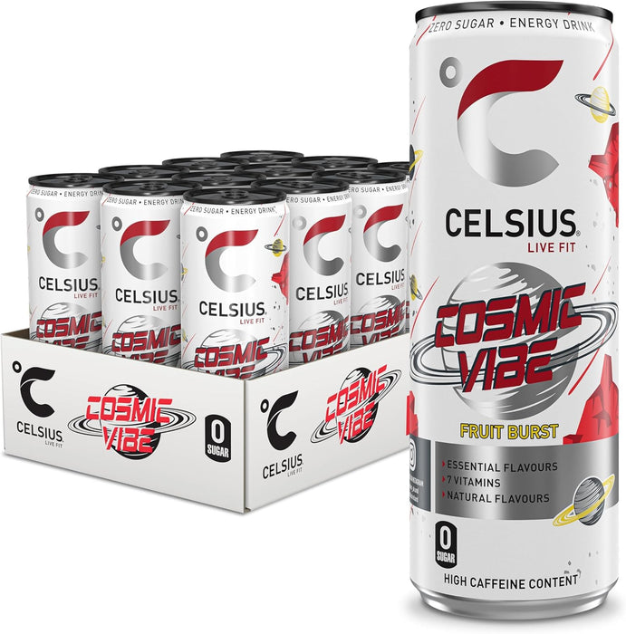 CELSIUS Fantasy Vibe Energy Drink – Zero Sugar, 200mg Caffeine, Refreshing Citrus Flavor