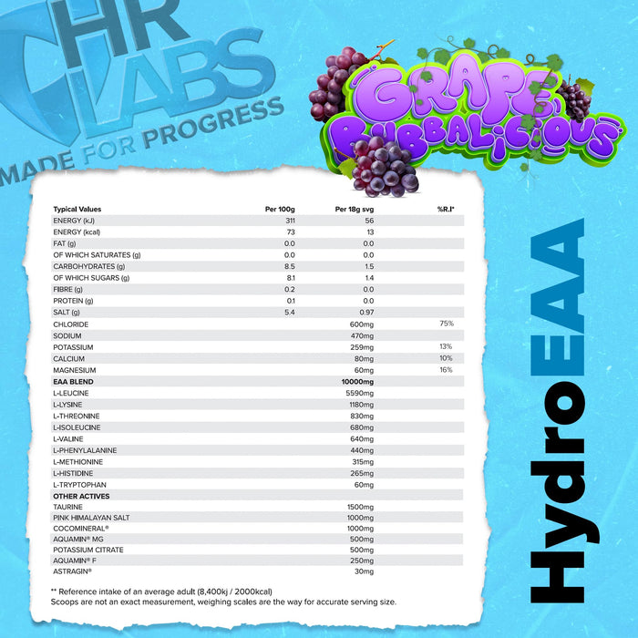 HR Labs HydroEAA 540g - Electrolyte Replacements at MySupplementShop by HR Labs