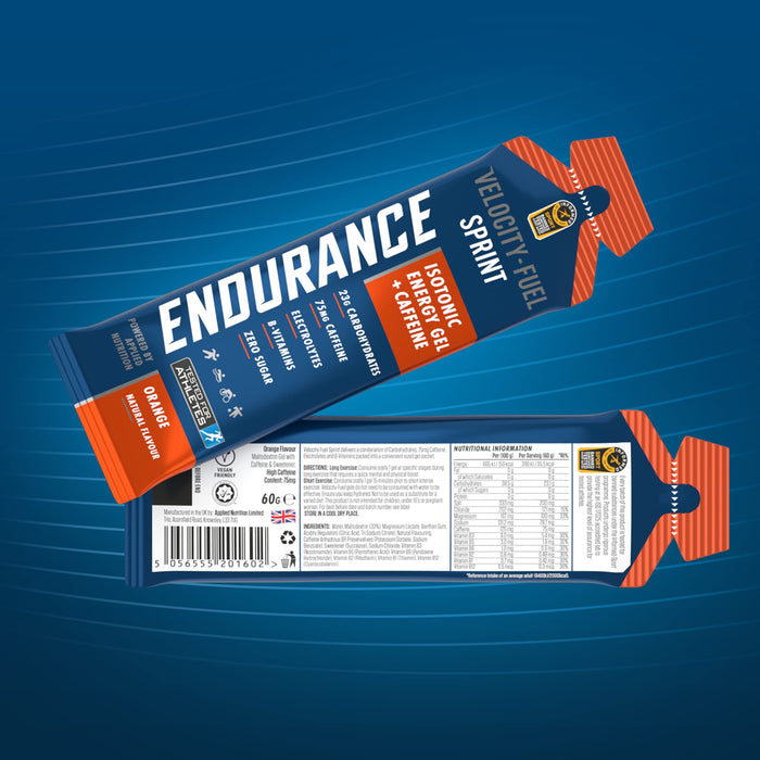 Applied Nutrition Endurance Sprint Isotonic Energy Gel + Caffeine, Orange 20 x 60g - Endurance at MySupplementShop by Applied Nutrition