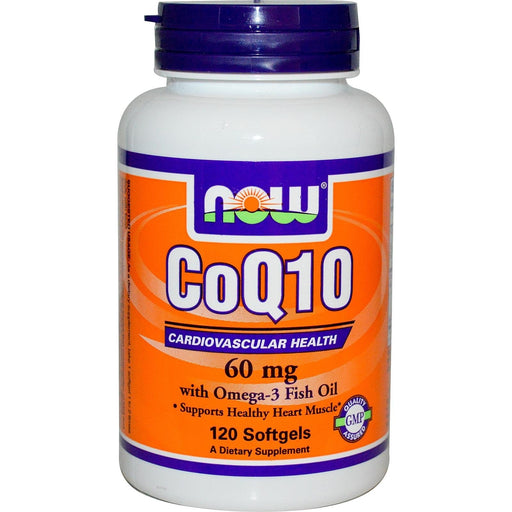 NOW Foods CoQ10 with Omega-3, 60mg - 120 softgels - Health and Wellbeing at MySupplementShop by NOW Foods