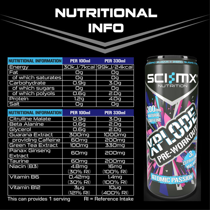 SCI-MX X-PLODE Pre-Workout Energy Drink 12x330ml - Diet Shakes at MySupplementShop by SCI-MX