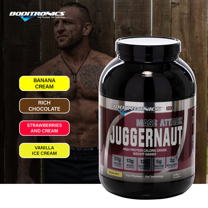 Mass Attack Juggernaut Strawberry Cream 4kg - Sports Nutrition at MySupplementShop by Boditronics