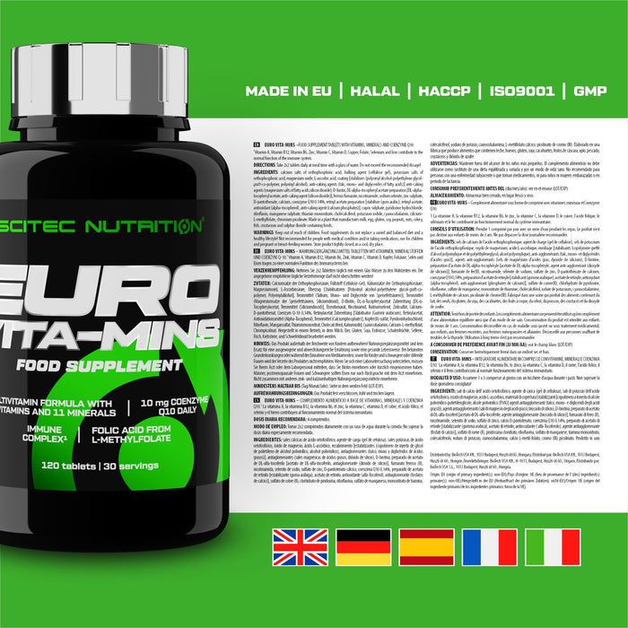 Euro Vita-Mins - 120 tablets - Vitamins & Minerals at MySupplementShop by SciTec