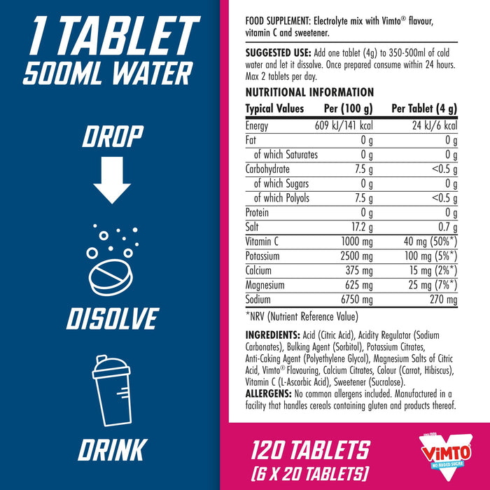 Applied Nutrition Effervescent Electrolyte Tablets 6 x 20 tabs 4000mg