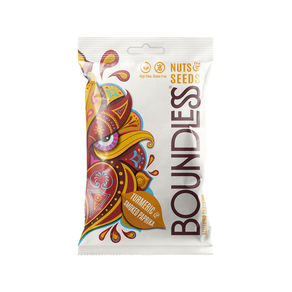 Boundless Activated Snacking Nuts & Seeds 12x30g Turmeric & Smoked Paprika - Healthy Snacks at MySupplementShop by Boundless