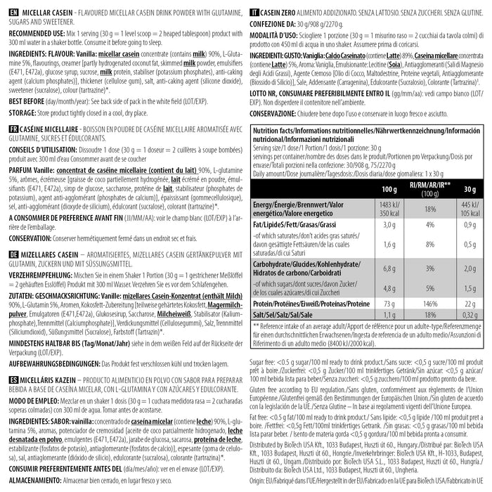 BioTechUSA Micellar Casein, Vanilla - 908 grams - Protein at MySupplementShop by BioTechUSA