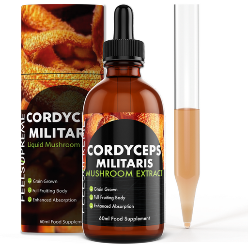 Feel Supreme Cordyceps Militaris Liquid | High Strength Tincture for Stamina 60ml - Sports Supplements at MySupplementShop by Feel Supreme