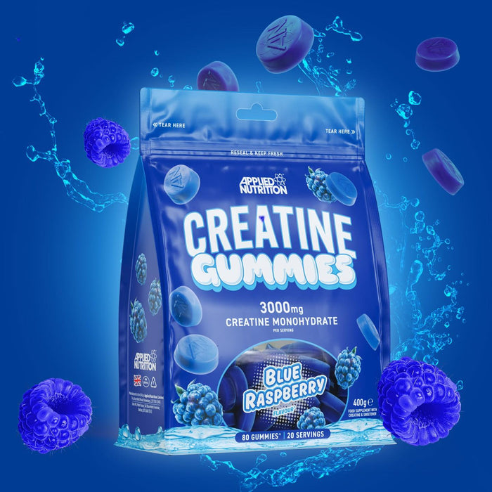 Applied Nutrition 80 Creatine Gummies - Blue Raspberry - Creatine Gummies at MySupplementShop by Applied Nutrition