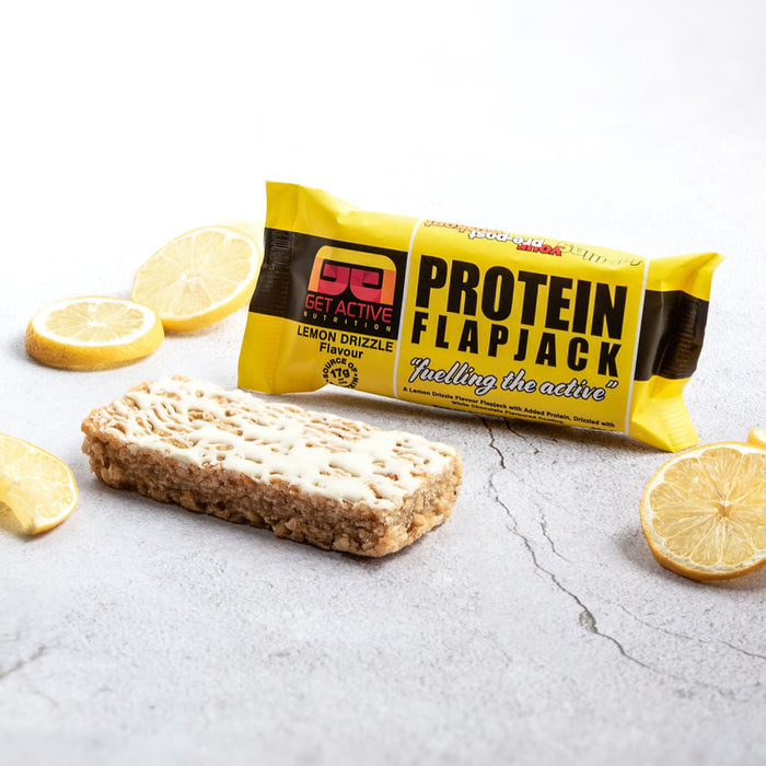 Get Active Protein Flapjack 16x90g - Lemon Drizzle - Sports Nutrition at MySupplementShop by Get Active