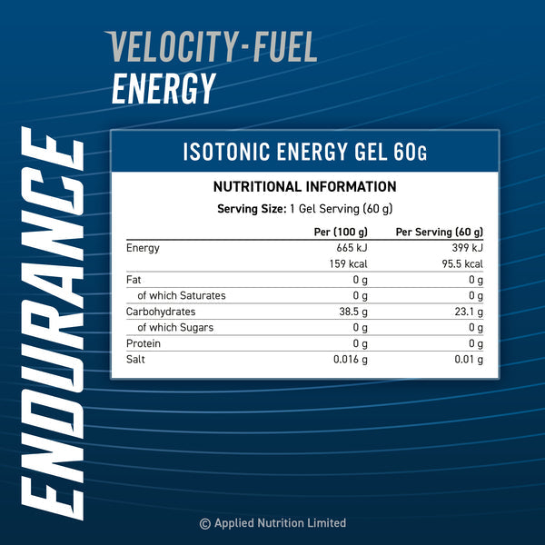 Applied Nutrition Endurance Velocity Sprint Gel 20x60g - Energy Gel at MySupplementShop by Applied Nutrition