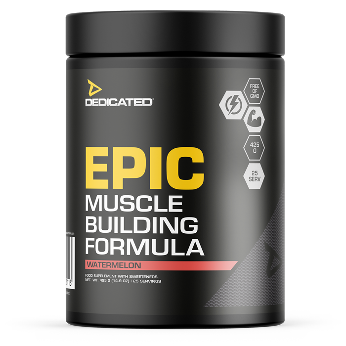 Dedicated Nutrition Epic Pre Workout 425g Watermelon - Supplements at MySupplementShop by Dedicated Nutrition