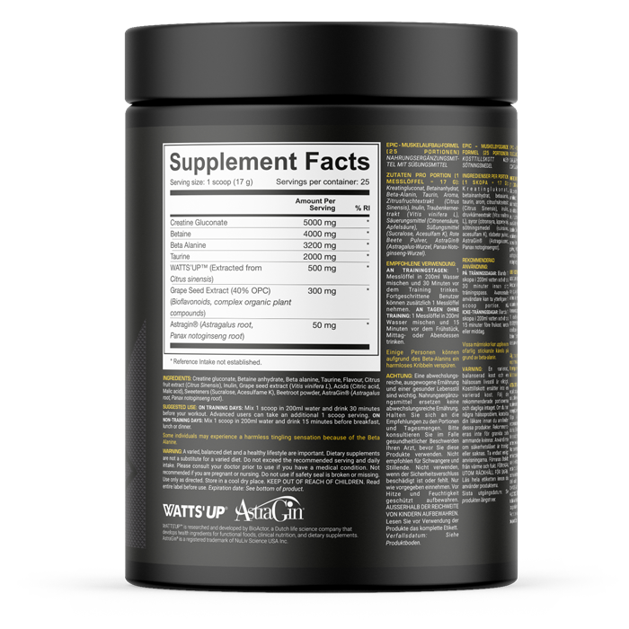 Dedicated Nutrition Epic Pre Workout 425g Watermelon - Supplements at MySupplementShop by Dedicated Nutrition