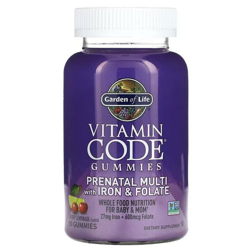 Garden of Life Vitamin Code Prenatal Multi with Iron & Folate Gummies, Cherry Lemonade - 90 gummies - Sports Supplements at MySupplementShop by Garden of Life
