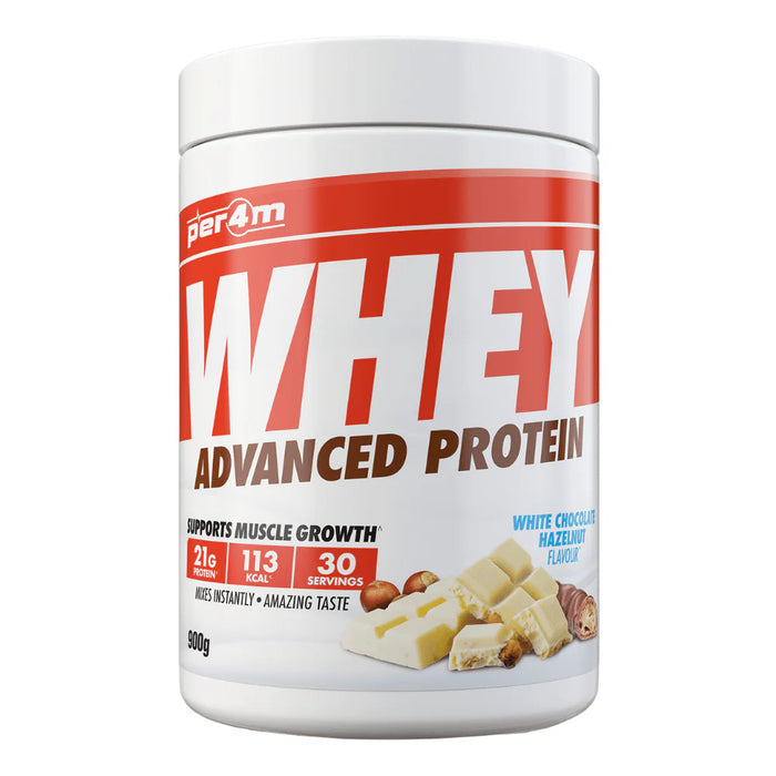 PER4M Whey Protein Powder 900g - 30 Servings | 21g Protein per Serving, Zero Sugar, Gluten-Free