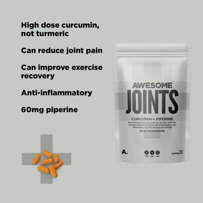 Awesome Supplements Joints 100 Capsules | High strength Curcmin for joint pain - Joint Support at MySupplementShop by Awesome Supplements