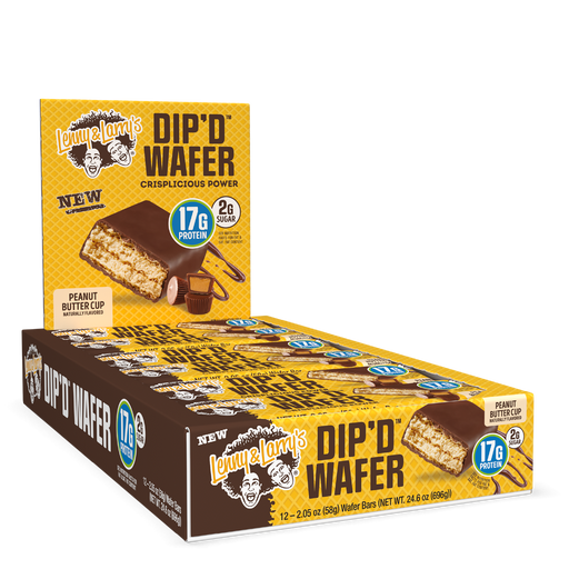 Lenny & Larry's Dip'd Wafer 12x58g - Peanut Butter Cup - Protein Wafer at MySupplementShop by Lenny & Larry's