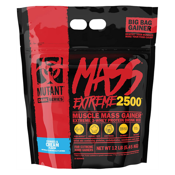 Mutant Mass Extreme 2500 5.45kg - Cookies & Cream - Weight Gainers & Carbs at MySupplementShop by Mutant