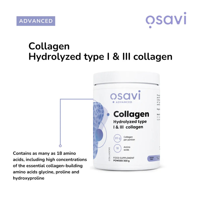 Osavi Collagen Hydrolyzed, Type I & III - 300g