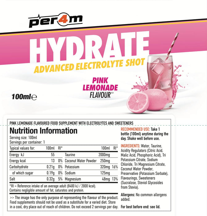 Per4m Hydrate Advanced Electrolyte Shot 12x100ml
