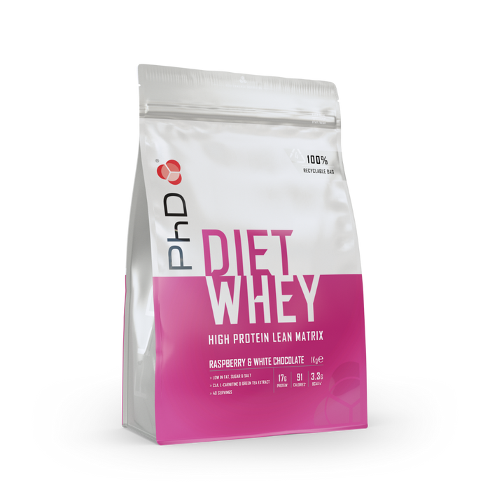 PhD Nutrition Diet Whey 1Kg - Raspberry & White Chocolate - Protein at MySupplementShop by PhD