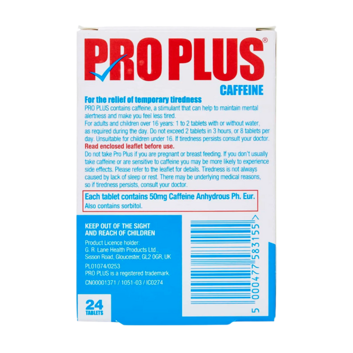 Pro Plus Caffeine 24 Tablets
