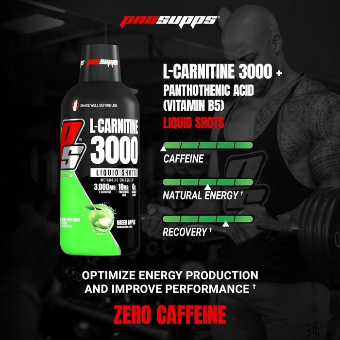 Pro Supps L-Carnitine 3000, Green Apple 473ml