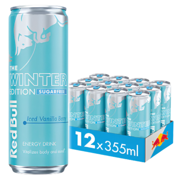 Red Bull The Winter Edition Sugar Free Vanilla Iced Berry Energy Drink 12x355ml