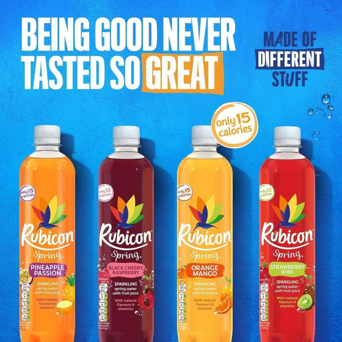 Rubicon Spring 12 x 500ml - Sparkling Spring Water with Real Fruit Juice & Natural Flavours