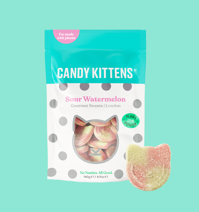 Candy Kittens Vegan Sweets 10x140g - Sour Watermelon - Candy at MySupplementShop by Candy Kittens