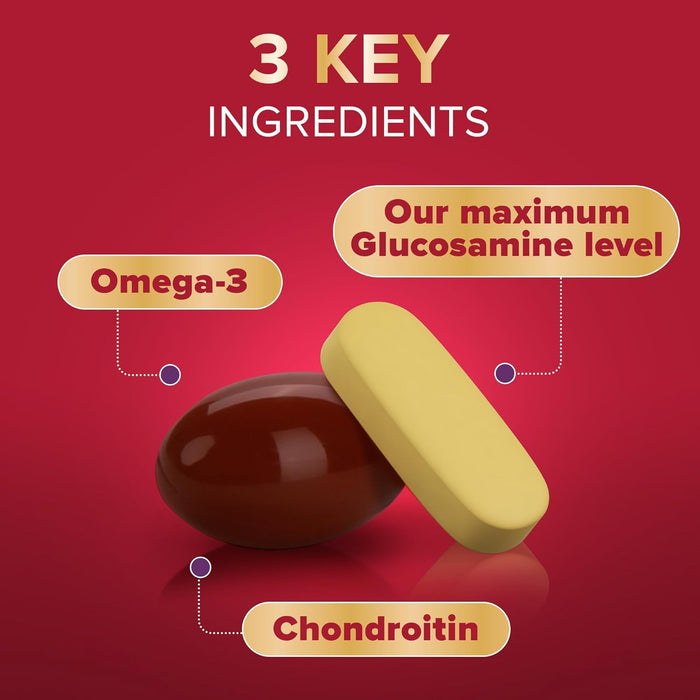 Seven Seas JointCare MAX GLUCOSAMINE 2X30 Capsules – High Strength Glucosamine with Omega-3 & Chondroitin