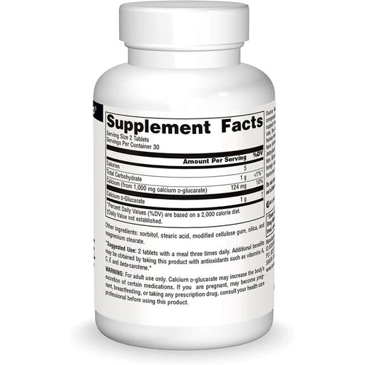 Source Naturals Calcium D-Glucarate 60 Tablets - Cellular Health at MySupplementShop by Source Naturals