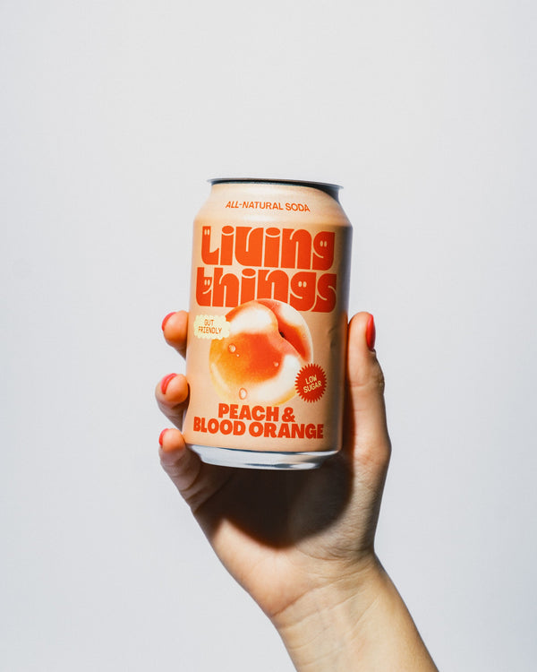 Living Things Prebiotic Drink 12x330ml - Peach & Blood Orange Soda - Sports Nutrition at MySupplementShop by Living Things