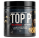 Pre-workout supplement container with 'TOP P' branding on a white background
