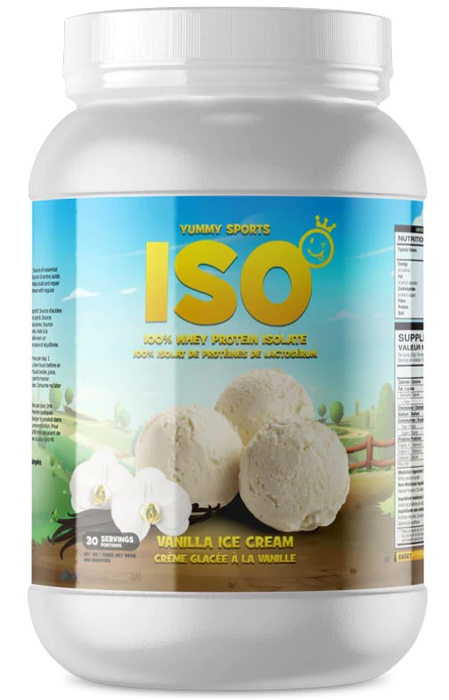 Yummy Sports ISO Tub 30 Serv 960g - Vanilla Ice Cream - Whey Protein Isolate at MySupplementShop by Yummy Sports