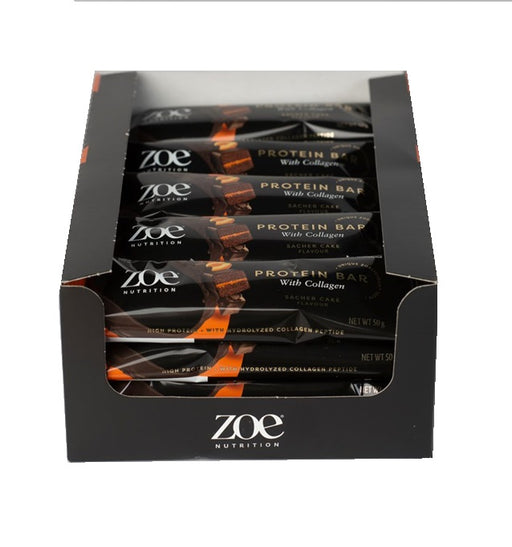 ZOE Nutrition Protein Bar with Collagen, Sacher Cake - 20 x 50g - Default Title - Sports Nutrition at MySupplementShop by ZOE Nutrition