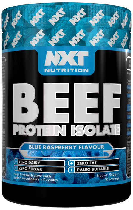 NXT Nutrition Beef Protein Isolate 540g - Blue Raspberry - Protein Powder at MySupplementShop by Nxt Nutrition