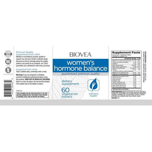 Biovea Women's Hormone Balance 60 Vegetarian Tablets - Hormone Balance at MySupplementShop by Biovea