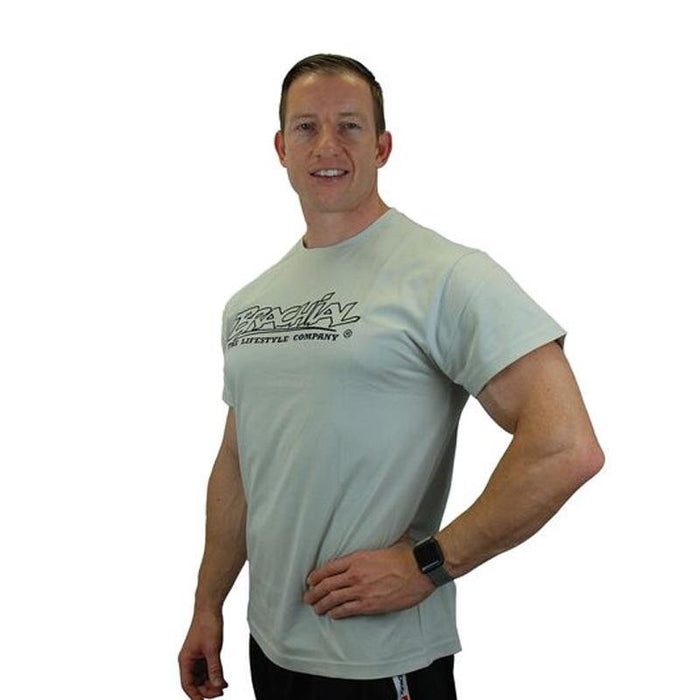 Brachial T-Shirt Gain - Light Grey/Black - Medium - T-Shirt at MySupplementShop by Brachial The Lifestyle Company