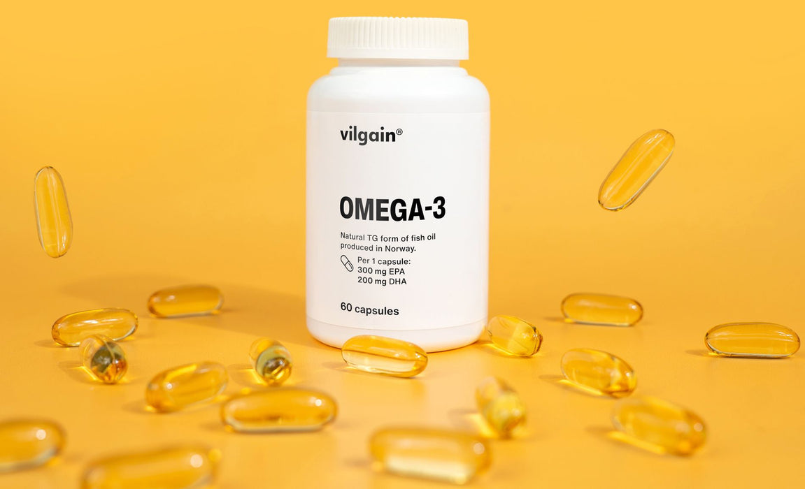 Vilgain Omega 3 60 Caps – Premium Fish Oil for Brain, Heart, and Eye Health