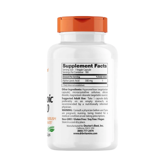 Doctor's Best Alpha-Liponsäure, 300 mg – 180 Kapseln