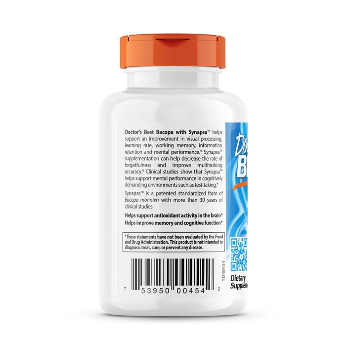 Doctor's Best Bacopa with Synapsa 320 mg 60 Veggie Capsules - Health and Wellbeing at MySupplementShop by Doctor's Best