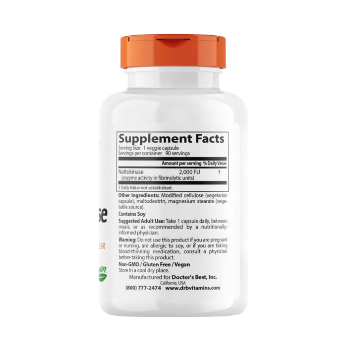 Doctor's Best Nattokinase, 2000 FUs – 90 Vcaps
