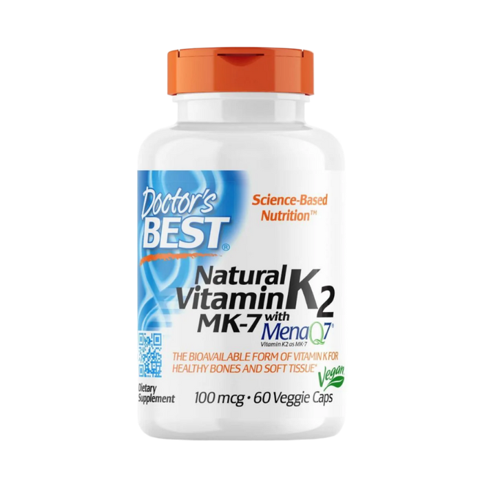 Doctor's Best Natural Vitamin K2 MK7 mit MenaQ7, 100 mcg – 60 Kapseln