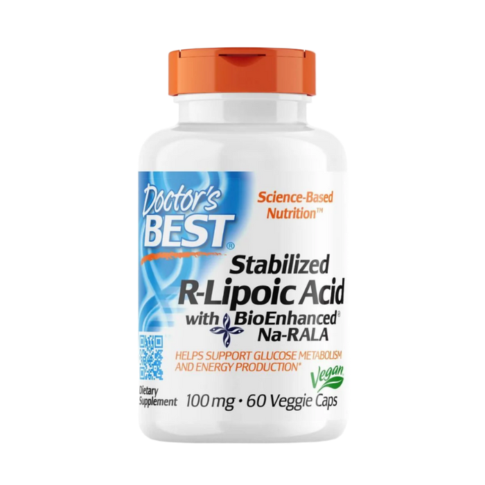 Doctor's Best stabilisierte R-Liponsäure mit bioverstärktem Na-RALA, 100 mg – 60 Kapseln