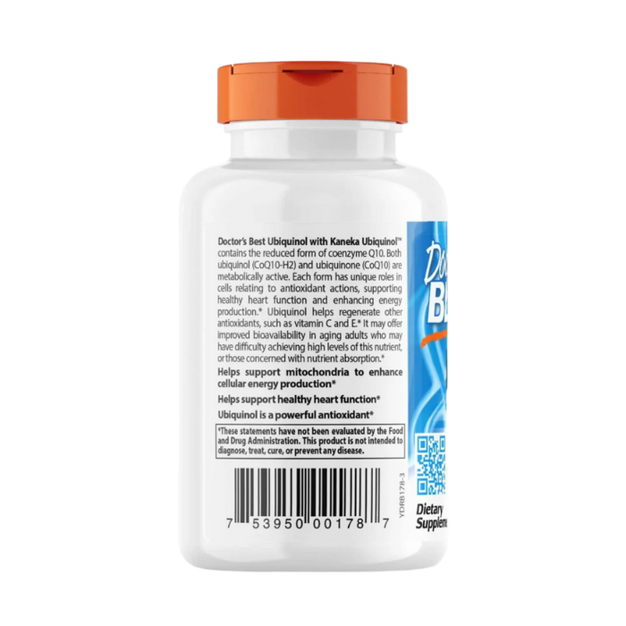 Doctor's Best Ubiquinol mit Kaneka QH, 50 mg – 90 Kapseln