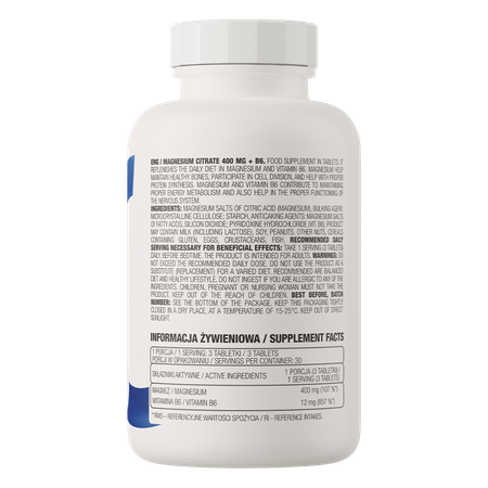 OstroVit Magnesium Citrate 400mg + B6 90 Tablets - Sports Supplements at MySupplementShop by Ostrovit