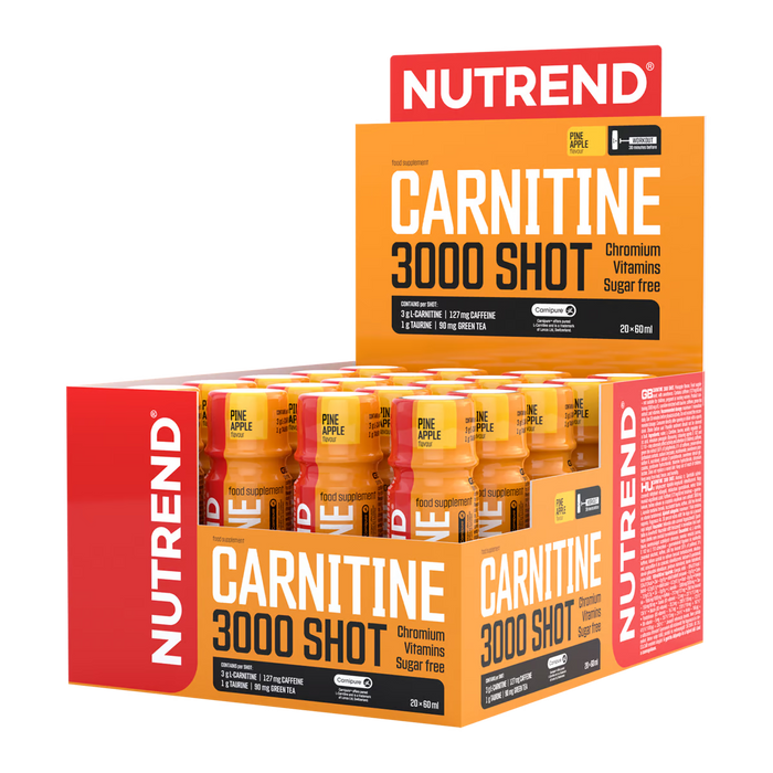 Nutrend Carnitine 3000 Shot  20 x 60ml - Pineapple - Amino Acids and BCAAs at MySupplementShop by Nutrend