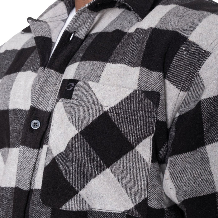 GASP Heavy Flannel Shirt - Grey/Black - T-Shirt at MySupplementShop by Gasp